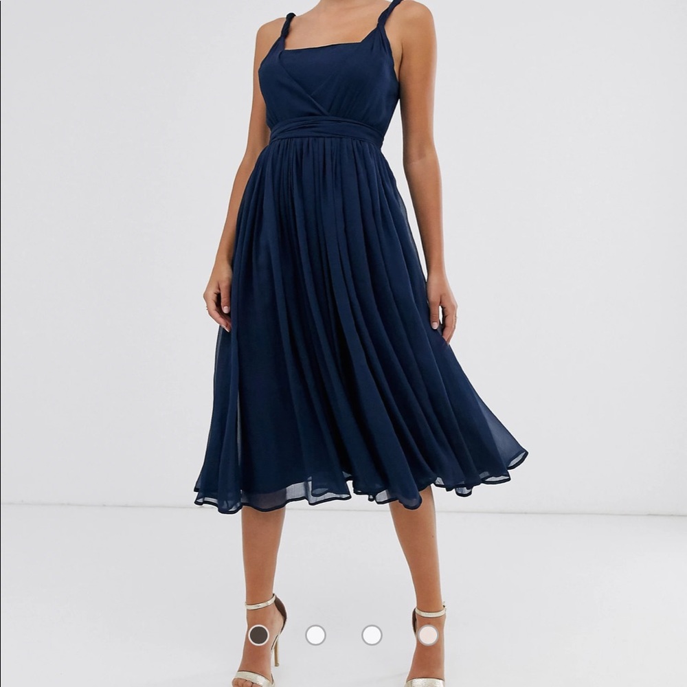 ASOS Design blue chiffon dress